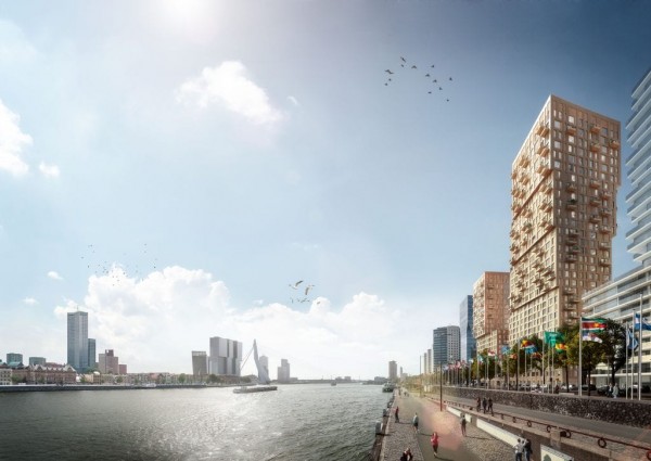 Op de plek van een gesloopt komen twee woontorens met 342 appartementen. De woongebouwen worden 103 meter en 73 meter hoog. Het ontwerp is van architectenbureau Team V. 