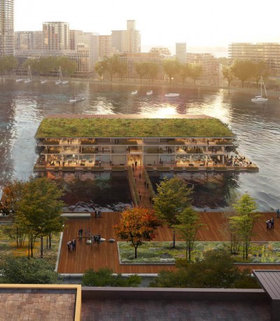 Voor een periode van 5 tot 10 jaar komt in de Rijnhaven vanaf najaar 2020 het mondiale Global Commission on Adaptation (GCA) in een drijvend kantoor naar ontwerp van Powerhouse Company.