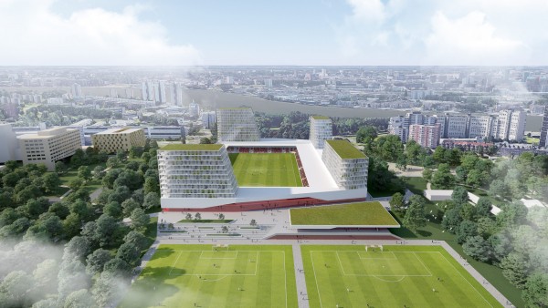 Het vernieuwingsplan voor het stadion van voetbalclub Excelsior. Het vernieuwingsplan voor het stadion van voetbalclub Excelsior.